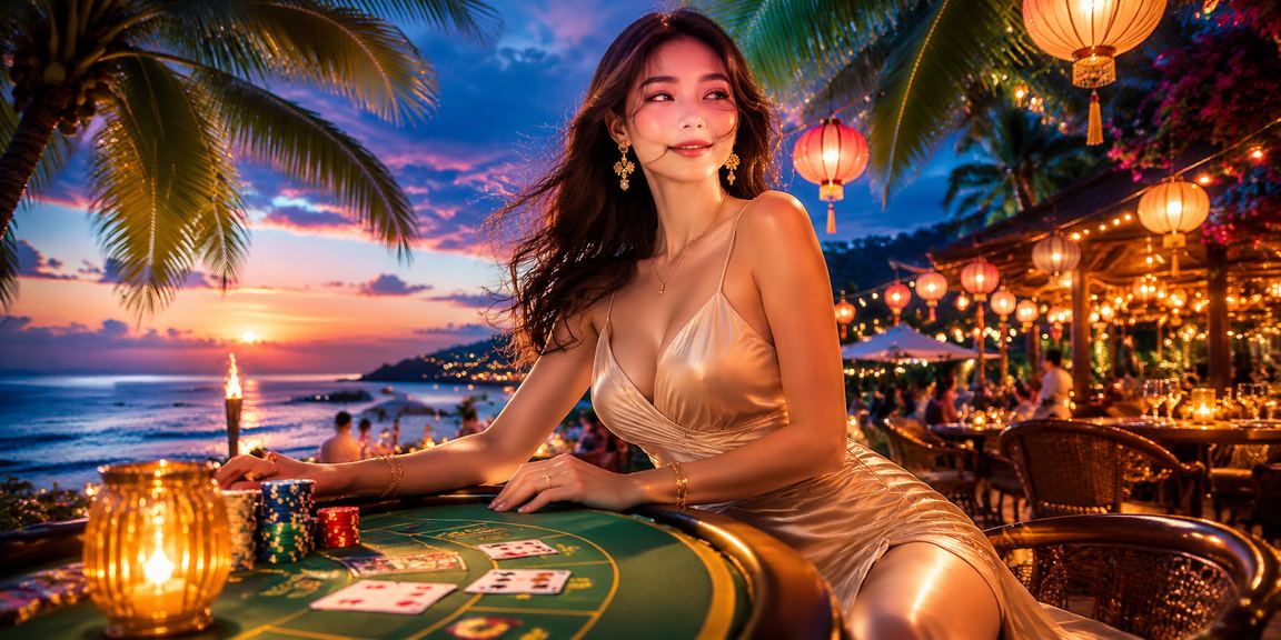 Người dùng Đà Nẵng chơi mobile casino tại bãi biển về đêm
