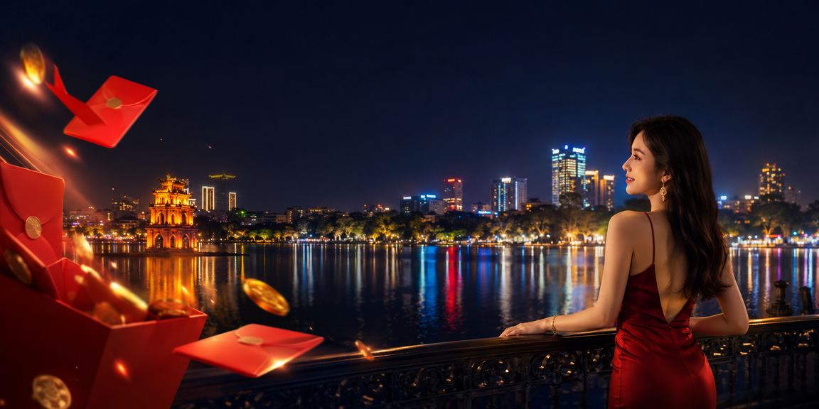 Mô hình bao lì xì đỏ biểu trưng thưởng chào mừng tại Hà Nội trên nền tảng pa08